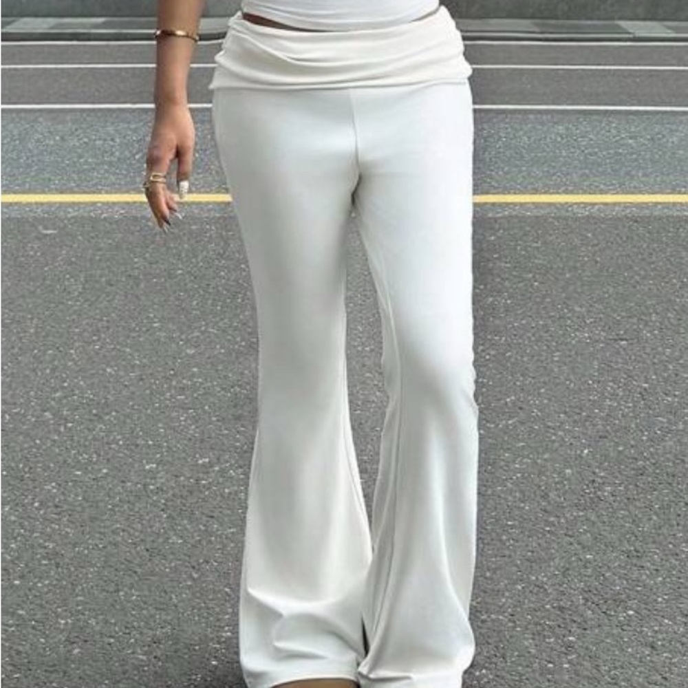 Brandy Melville Cream Flare Pants